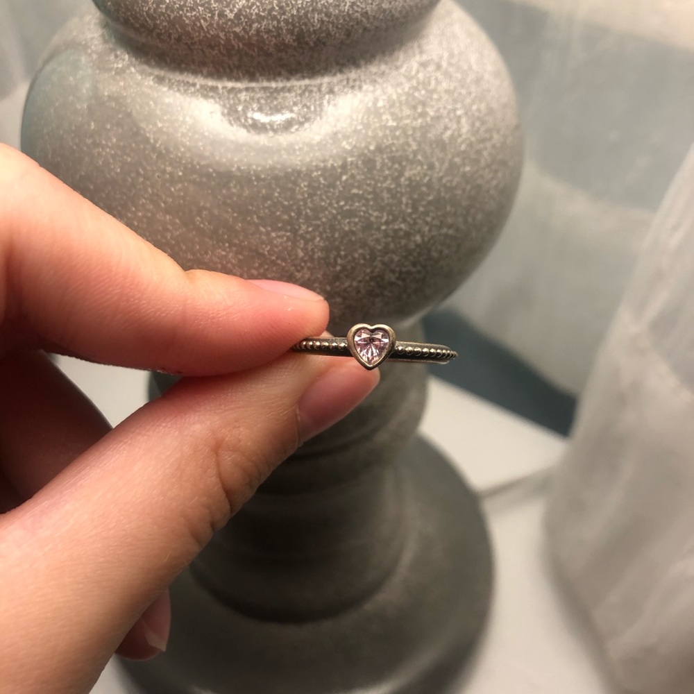 Pink heart pandora ring